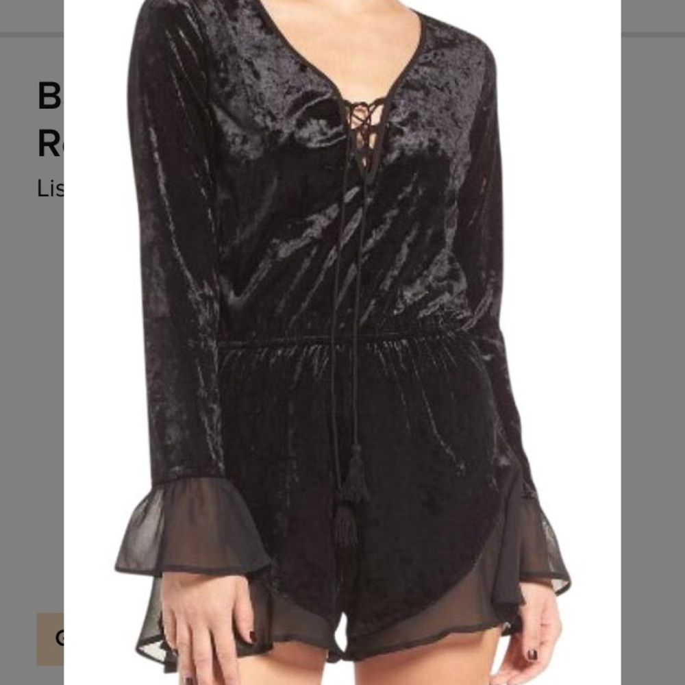 Band of Gypsies Black Velvet Romper